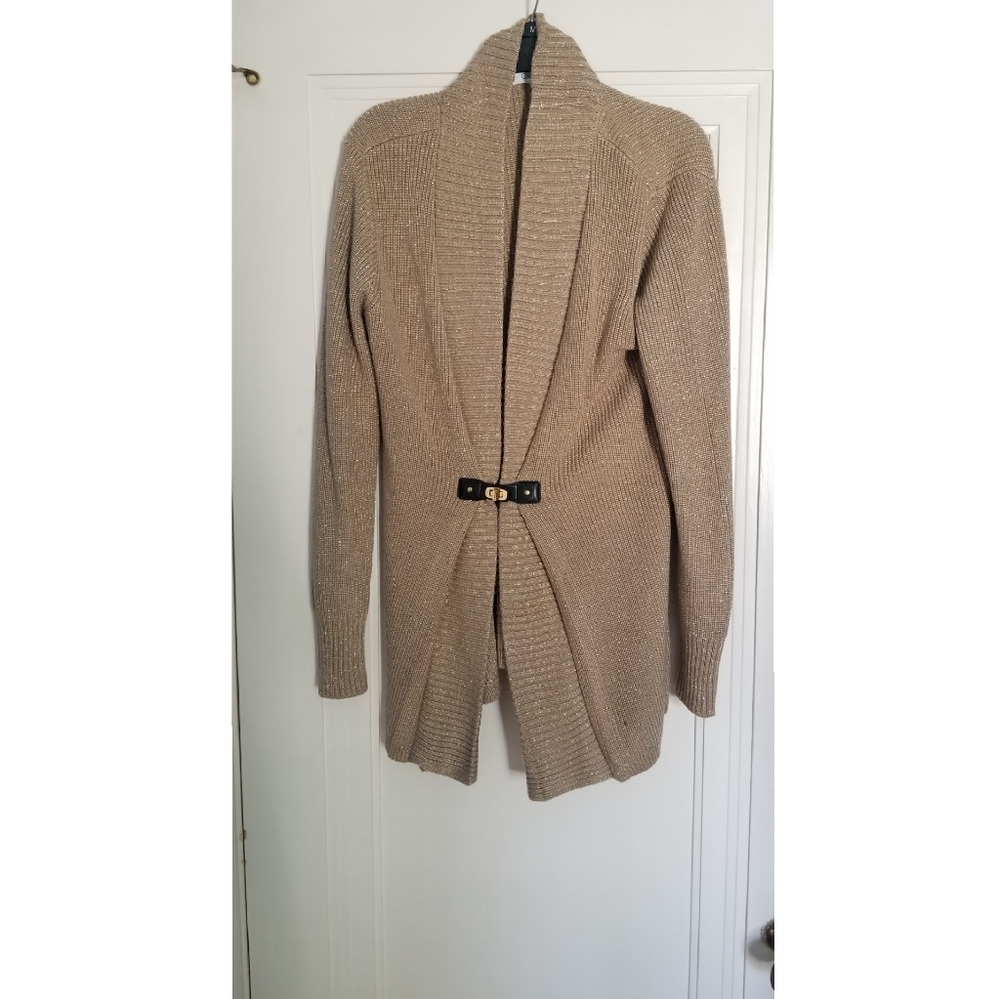Calvin Klein gold cardigan with buckle